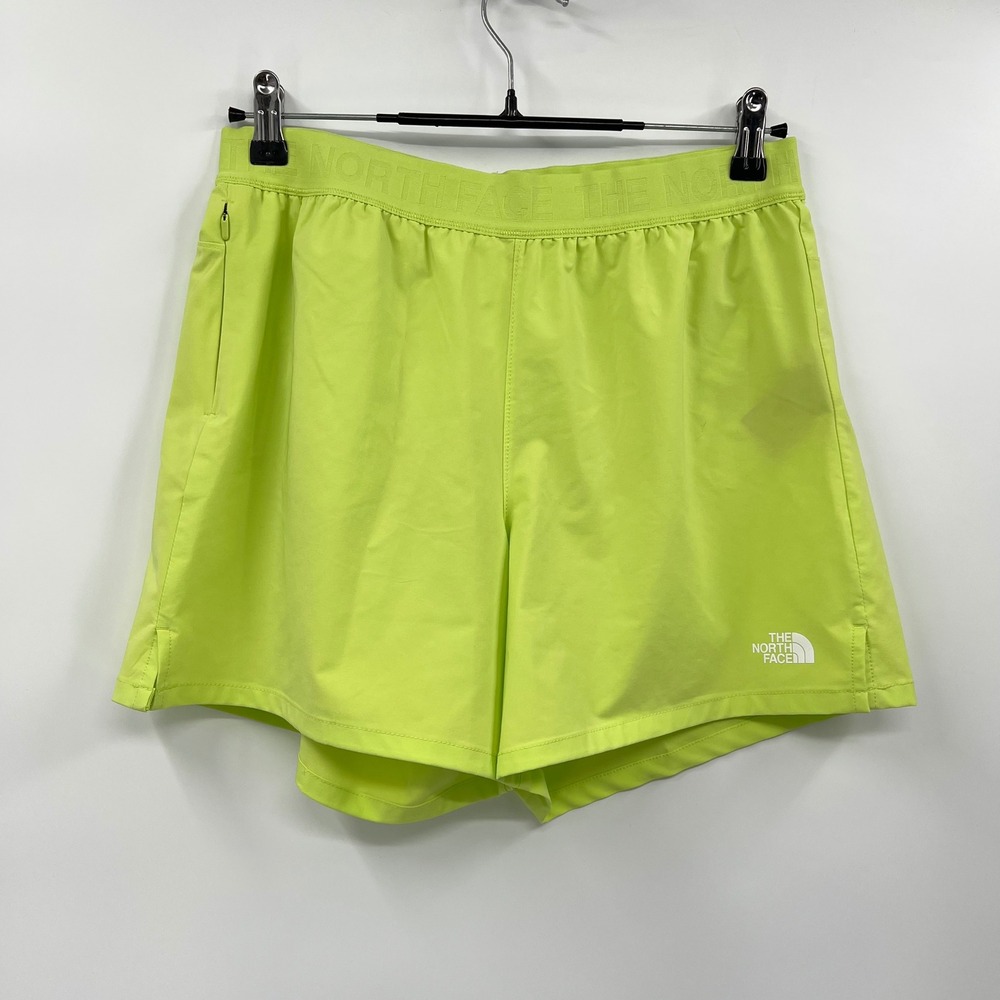 The North Face Medium Shorts Womens‎ Neon Lime Green Active Running Hiking 5in